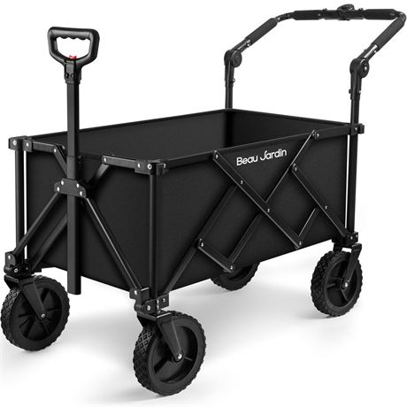OFFSITE BEAU JARDIN 150L Collapsible Folding Wagon Cart 330lbs Foldable Push Pul