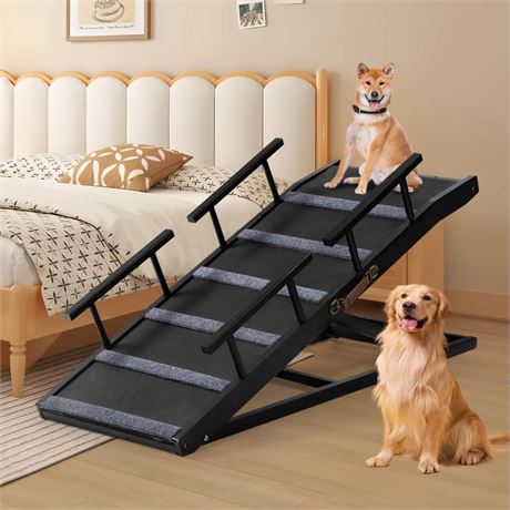 Dog Ramp for High Bed Couch Sofa, 6 Adjustable from 12.3"-28", Pet Ramps for