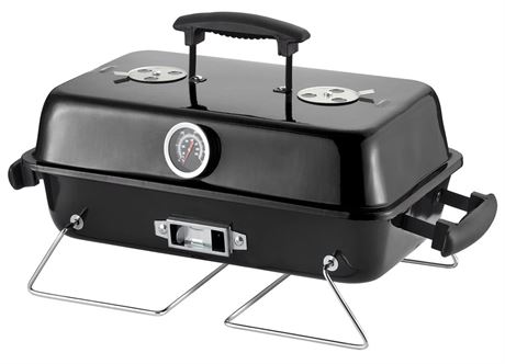 Portable Charcoal Grill, Tabletop Outdoor Barbecue Smoker, Small BBQ Grill for