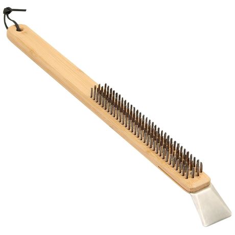 17 Inch Pizza Oven Brush,Copper Wire Pizza Stone Cleaning Brush with