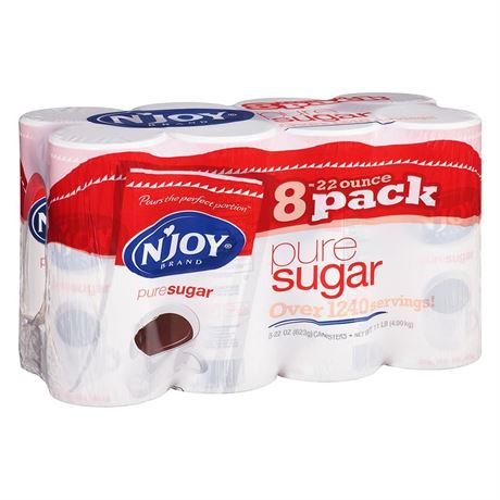 N'Joy Pure Cane Sugar - 8 / 22 Ounce canisters