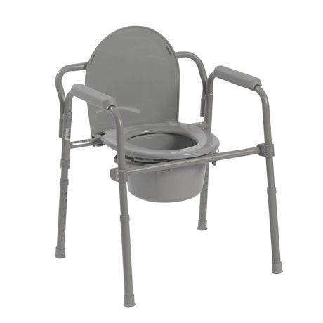 Drive Medical 11148-1 Folding Steel Bedside Commode