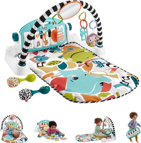 Fisher-Price Baby Gift Set Glow and Grow Kick & Play Piano Gym Baby Playmat &