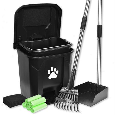 Dog Pooper Scooper, Outdoor Dog Poop Trash Can Dog Waste Trash Can with Inner