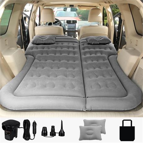 SAYGOGO SUV Air Mattress Camping Bed Cushion Pillow - Inflatable Thickened Car
