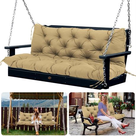 Porch Swing Cushions Outdoor 60 inch Waterproof Swing Cushions 3 Seater