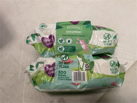 Parent's Choice Cucumber Scent Baby Wipes, 300 Count