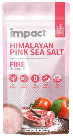 Impact - Fine Himalayan Pink Sea Salt - No Additives Rich in Trace Minerals