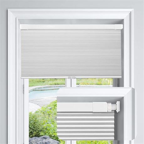 LazBlinds Cordless Cellular Shades, No Tools No Drill Blackout Honeycomb Shades