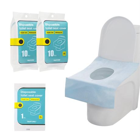 TRIPTIPS Toilet Seat Covers Disposable Travel Pack 20 count｜Faster use-Sticker
