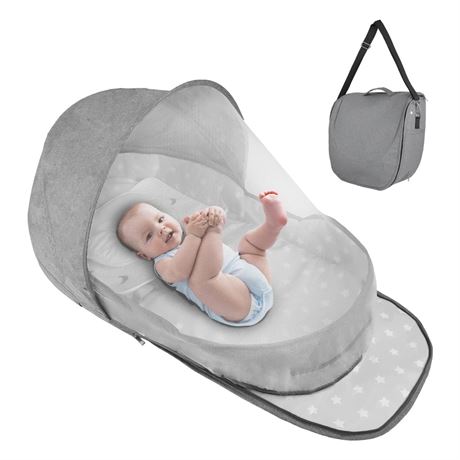Portable Bassinet for Baby Travel & Home - Lightweight Foldable Bedside Sleeper