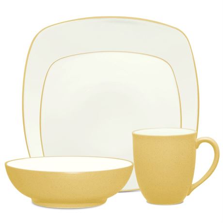 Noritake Colorwave Mustard 4-Piece Square Place Setting