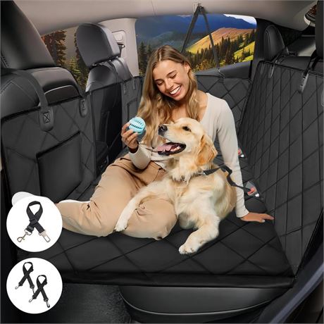 Back Seat Extender for Dogs, Dog Car Seat Cover for Back Seat Supports 400lbs,