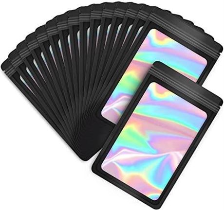 Vivaval 50 Pack Mylar Bags, Smell Proof Holographic Bags for Packaging,