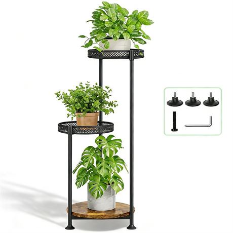 3 Tier Large Plant Stand Indoor Outdoor Clearance 10in Wide Metal Wood Plant