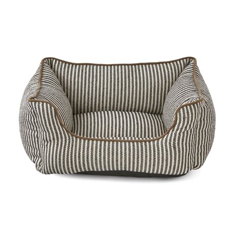 Vibrant Life Small High Wall Striped Dog Bed, Black & White, 17" x 21"