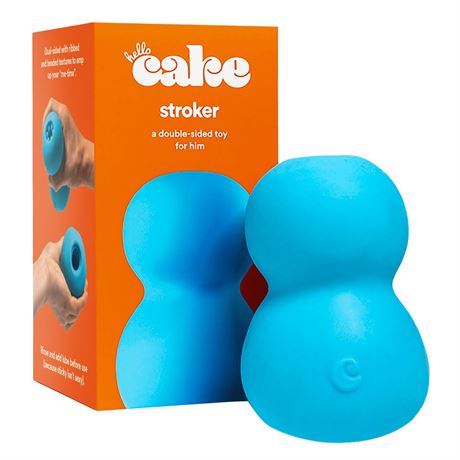 Hello Cake Double-Sided Stroker for Men, Waterproof Massager Toy with Ribbed &