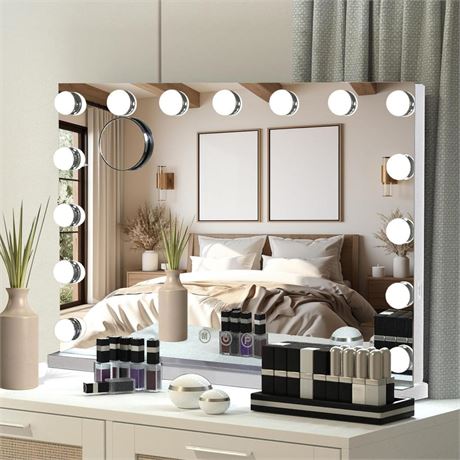 Hollywood Vanity Mirror with Lights, 10X Magnification Makeup Mirror with 15