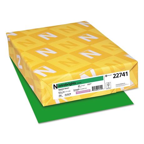 250/Pack Color Cardstock  65 Lb  8.5 X 11  Gamma Green  250/Pack