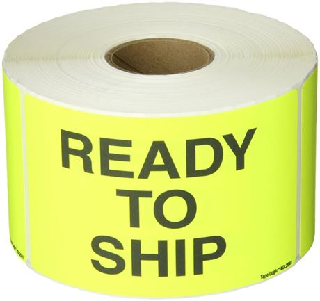 Tape Logic Aviditi Tape Logic 3" x 5","Ready to Ship" Fluorescent Yellow