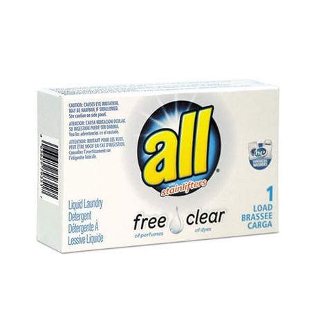 all Free Clear HE Liquid Laundry Detergent Unscented, 1.6 oz (2PACK)