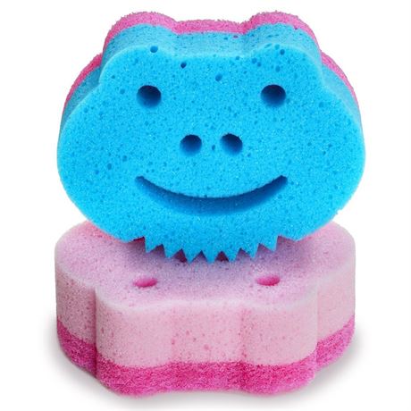 SmilePowo Double-Sided Bath Sponges for Shower,Personalized Frog