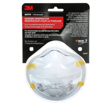 Bondo 3M Sanding Respirator, 03201, 2/Pack