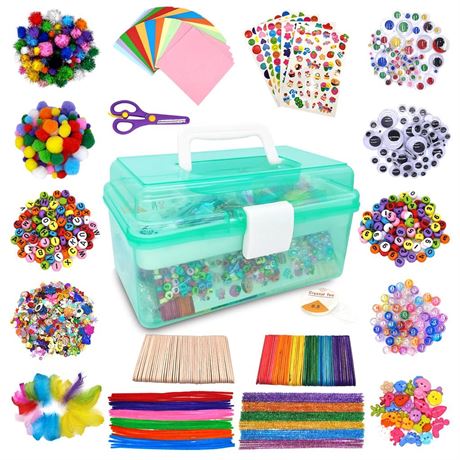 Irichna 1000+ Pcs Art and Craft Supplies for Kids, Toddler DIY Craft Art Supply