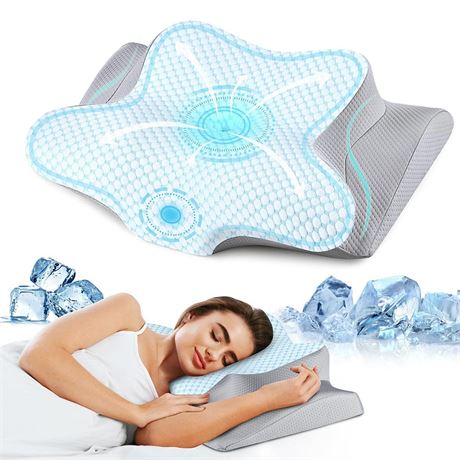 Neck Pillow Cervical Memory Foam Pillows for Pain Relief Sleeping, Contour