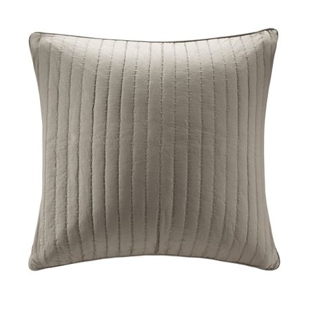 INK+IVY Camila 1 Piece Euro Sham Cotton Quilted Euro Sham in Taupe