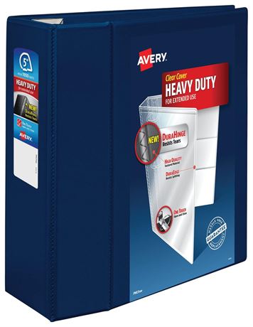 Avery Heavy-Duty View 3 Ring Binder, 5 Inch One Touch EZD Rings, 2.3/4.8 Inch