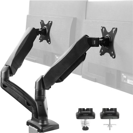 Dual Monitor Counterbalance Gas Spring Desk Mount Stand | Fits Screens up to 27