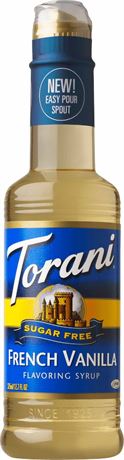 Torani Sugar Free French Vanilla Syrup, Zero Calorie, Authentic Coffeehouse