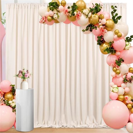 10ftx8ft Backdrop Curtains Polyester Backdrop Curtain Ivory Backdrop Drapes for