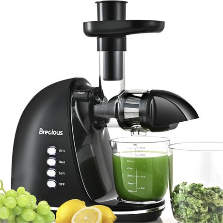 Slow Masticating Juicer,Brecious Cold Press Juicers with 2 Speed Modes & Quiet