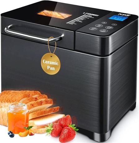 KBS 17-in-1 Bread Maker-Dual Heaters, 710W Machine Stainless Steel with