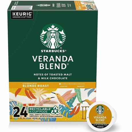 Starbucks® Single-Serve Coffee K-Cup®, Veranda Blend, Carton Of 24 Veranda 24