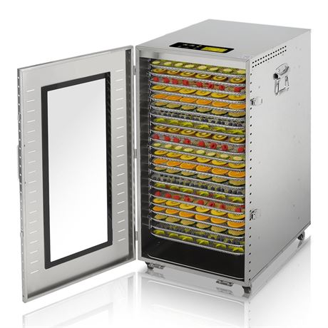 Commercial Food-Dehydrator Machine 22 Trays, Twin 110V Plugs Beef Jerky Maker,