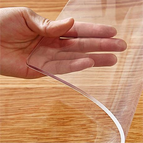 Rectangular Plastic Table Top Protector Waterproof Crystal PVC Tablecloth for