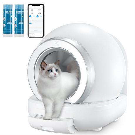 Self Cleaning Litter Box，Automatic Cat Litter Box Self Cleaning Large Capacity