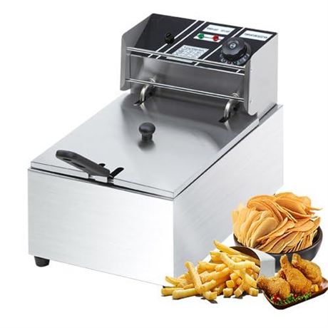 Electric Deep Fryer 6 Liter Stainless Steel French Fries Fryer Pan Economic