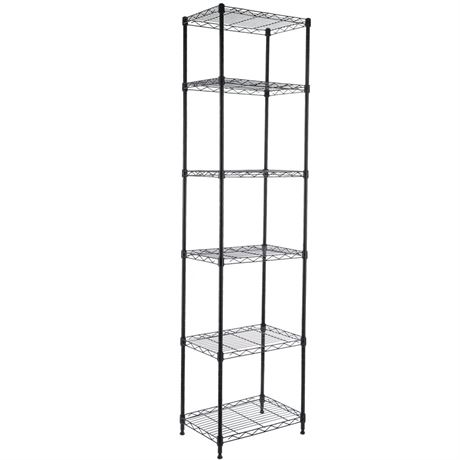 GIOTORENT 6-Tier Storage Shelves Standing Shelving Metal Units, Adjustable
