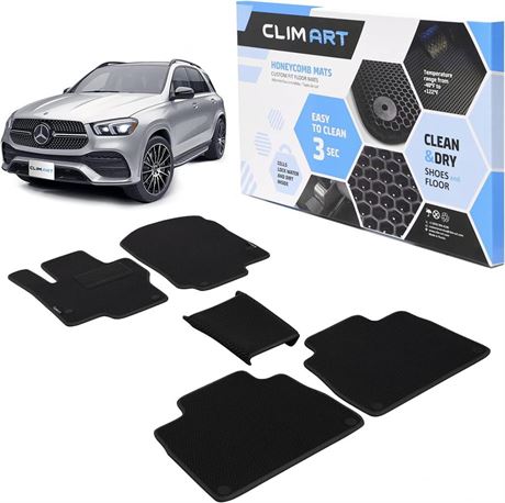 CLIM ART WaterTrap Custom Fit Floor Mats for Mercedes GLE-Class 2020-2024, 1&2