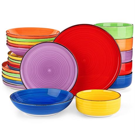vancasso Bonita Dinnerware Sets 24 Pieces, Stoneware Dishes Set for 6, Dinner