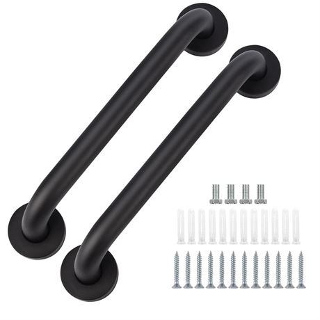 2 Pack Bathroom Grab Bar, supregear 24 Inch Length Black Shower Safety Grab