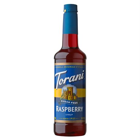 Torani Sugar Free Raspberry Flavoring Syrup, Handcrafted Soda Drink Mix, 25.4 oz
