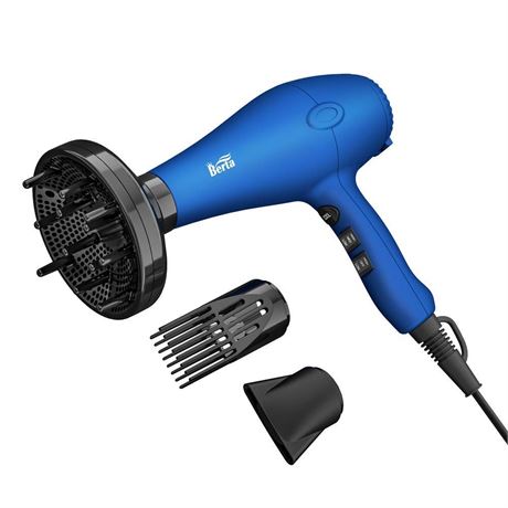1875W BLUE Hair Dryer Negative Ionic Dryer with DC motor 2 Speeds & 3