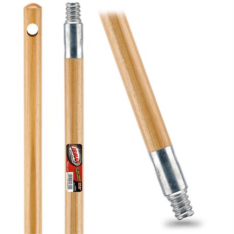 Libman 1”  Hardwood Broom Handle with Zinc Screw-in  60 in. Length  Brown Wood