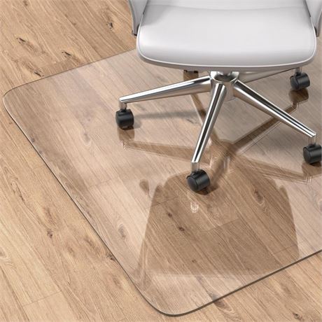 Office Chair Mat for Hardwood Floor, 36"×47" Fully Clear Desk Chair Mat for