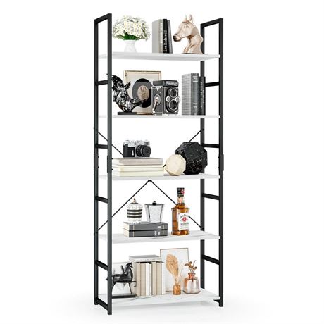 OTK 5 Tier Bookshelf, Tall Bookcase, Office Shelf Storage Organizer, Modern